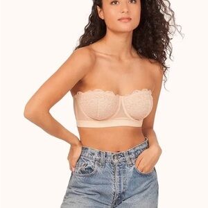 NWT Wear Lively Lace Bra in Toasted Almond 34D